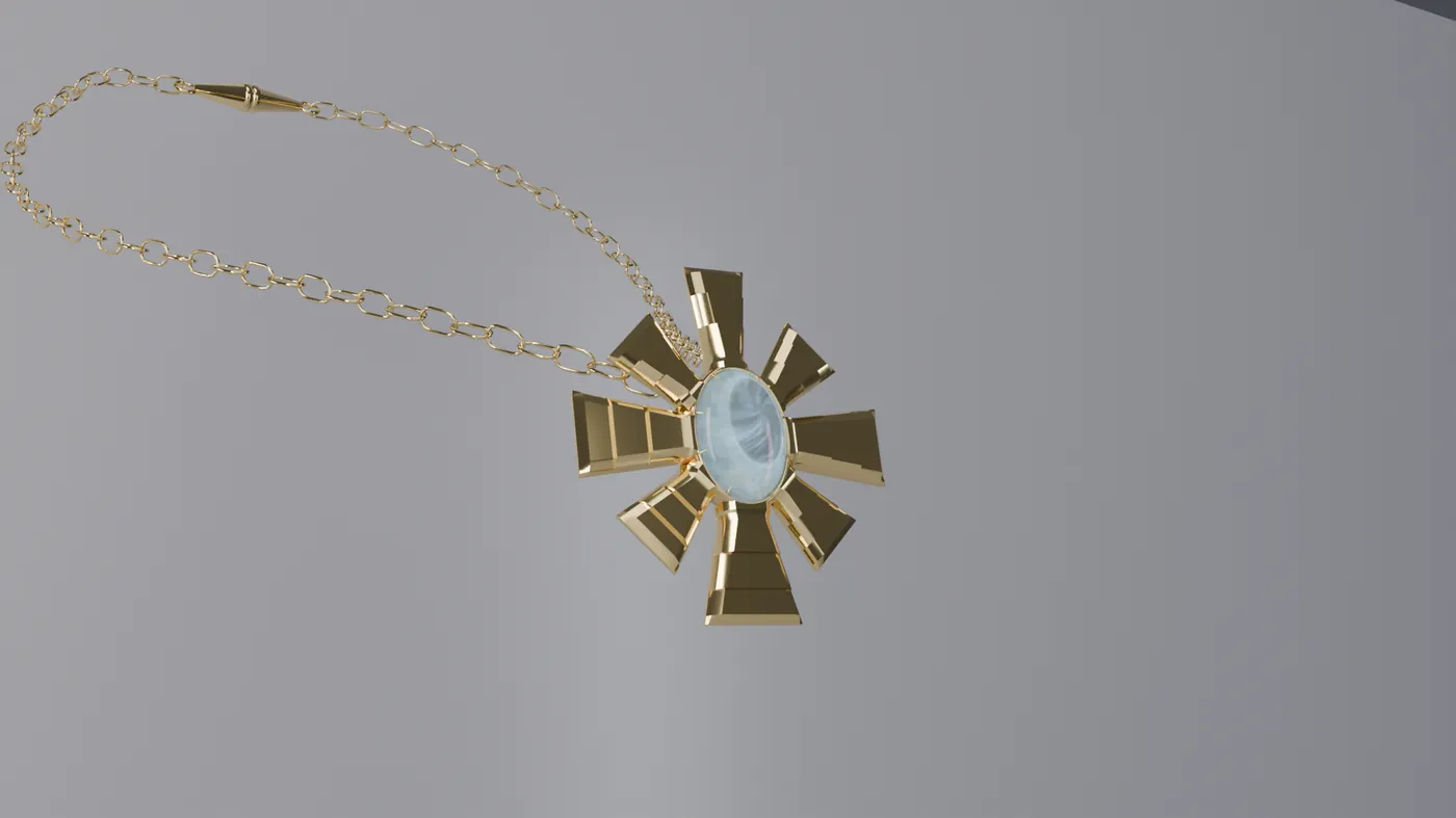 Collier Spire, chaîne fine et pendentif pierre de lune